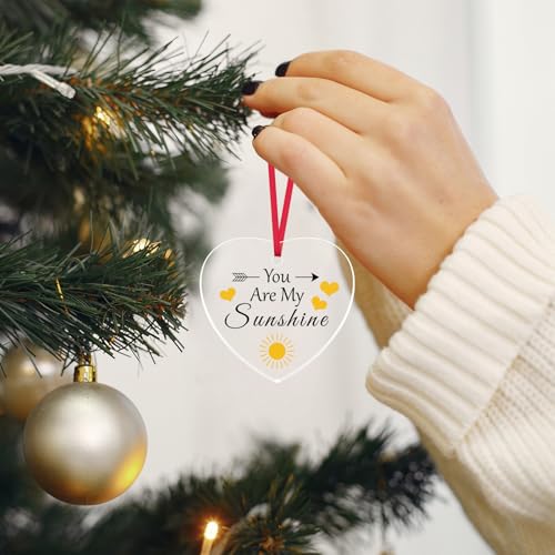 Positive Ornament Keepsake Sunshine Gifts Motivational Inspirational Gifts for Women Men Encouragement Heart Ornament Gift for Friend Sister Positive Gift for Teacher Coworker Inspirational 5