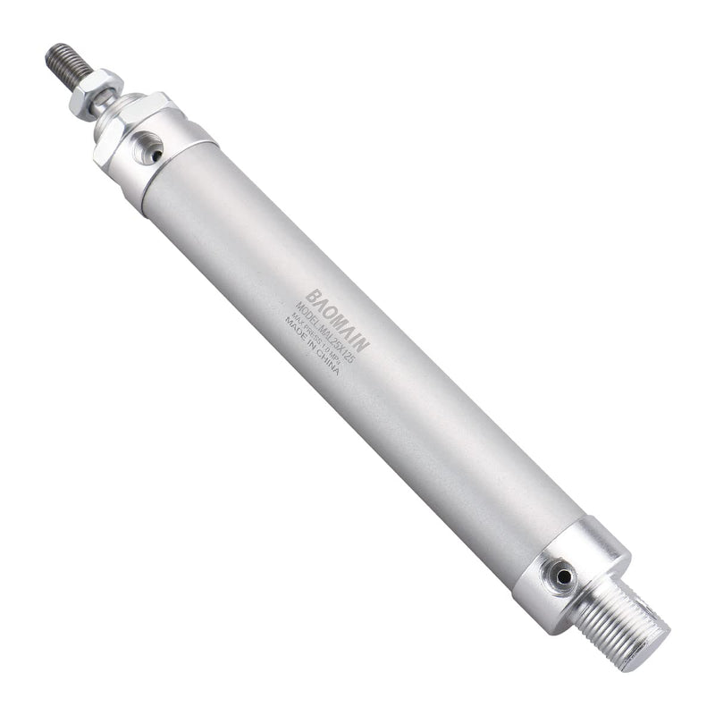 [Australia - AusPower] - Baomain Mini Pneumatic Air Cylinder MAL 25 X 125 Bore 0.98 inch(25 mm),Stroke 4.92 inch(125mm),Single Rod Double Acting Stainless Steel Mini Pneumaticm,Industrial Air Cylinder for Automation 