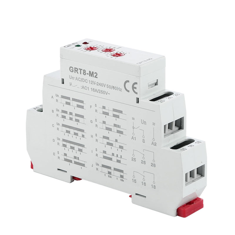 16A Multifunction Time Relay with 10 Function Choices AC/DC12V-240V Relay(GRT8-M2,AC/DC12V~240V) GRT8-M2,AC/DC12V~240V