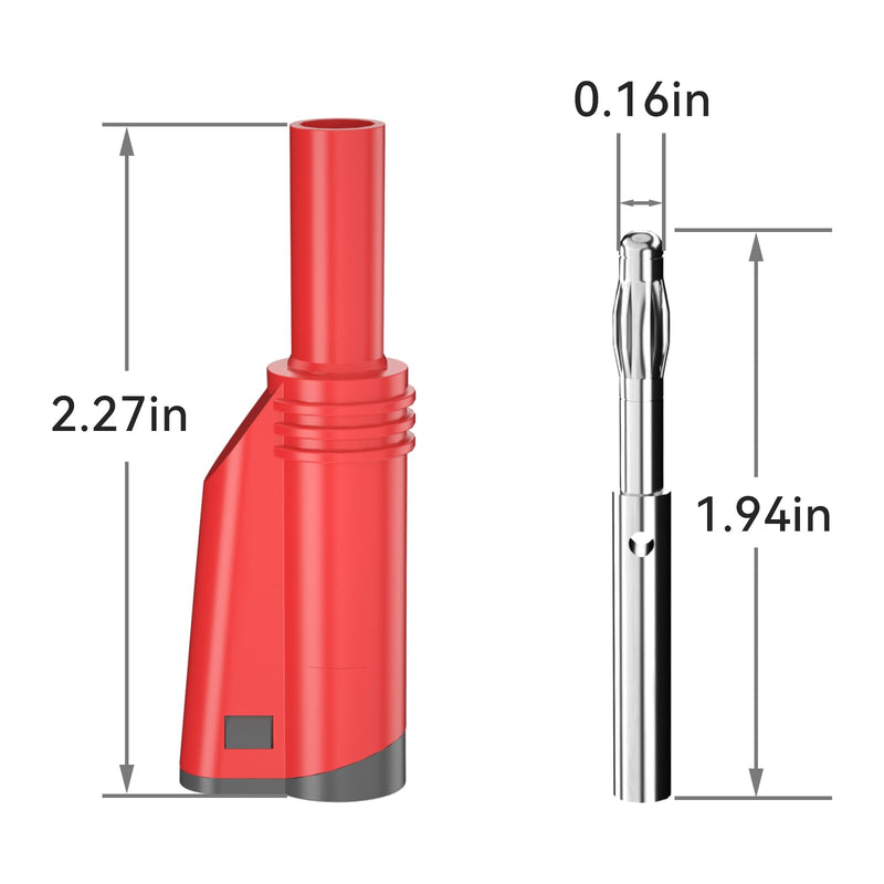 Goupchn 4mm Stackable Shrouded Banana Plugs Safety Fully Insulated Solderless Screw Fixation DIY Connectors 20PCS Ten Colors