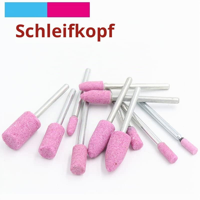 20 Pieces Sharpening Stone Set, 6mm Cylinder Grinding Head Rotary Tool Set with 3mm Shank for Wood, Metal and Plastic cylinders 6 mm