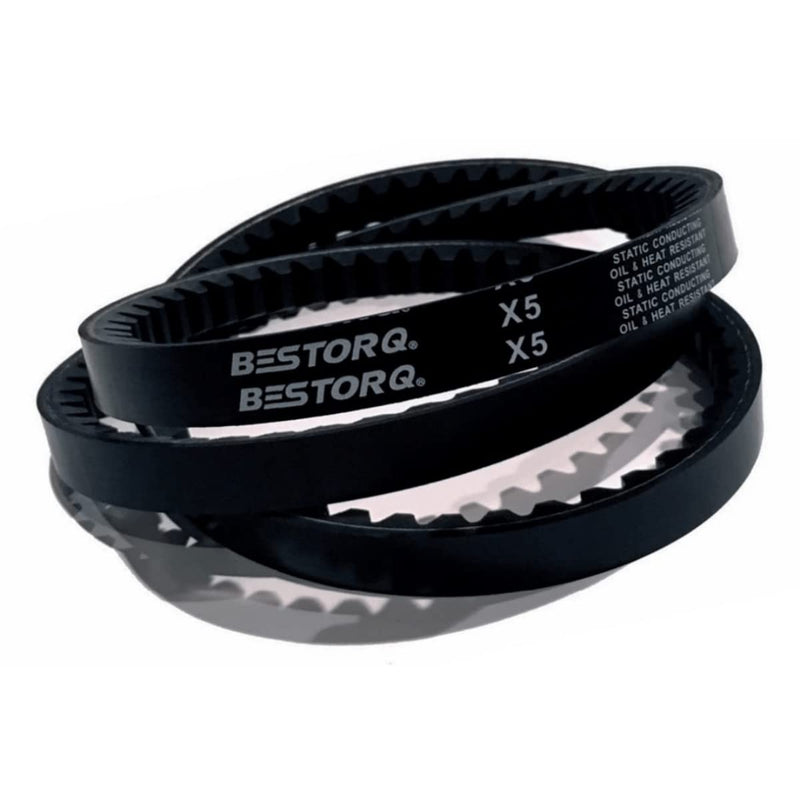 [Australia - AusPower] - BESTORQ AX24 Cogged V-Belt, Raw Edge X5 EPDM V-Belt, Black, 26" Outside Circumference x .51" Width x .34" Height, Pack of 2 