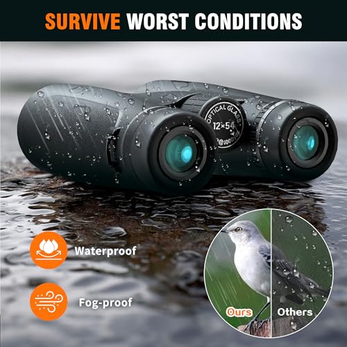 12x54 Binoculars for Adults High Powered - Large Eyepiece & Waterproof