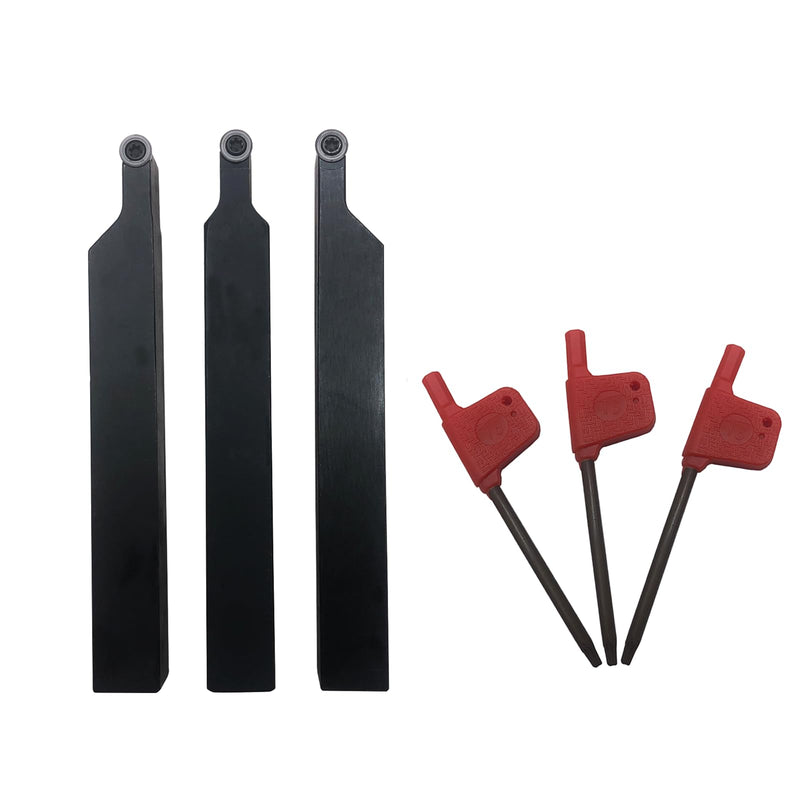 [Australia - AusPower] - 3/8” 1/2" SRACR SRACL SRDCN1010/1212 H06 Lathe Turning Holders Lathe Turning & Profiling Tool Holder with RCMT0602 Round Carbide Milling Inserts (3pcs 1/2” Holders with Gray Inserts) 3pcs 1/2” holders with gray inserts 