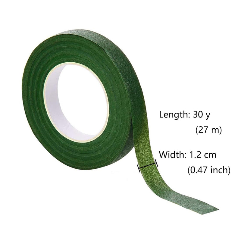 Juland 9 Rolls Floral Tape, 30 Yards Each in White/Dark Green/Kakhi, with Stem Wires, Pins & Thread for DIY Silk Flower Arranging