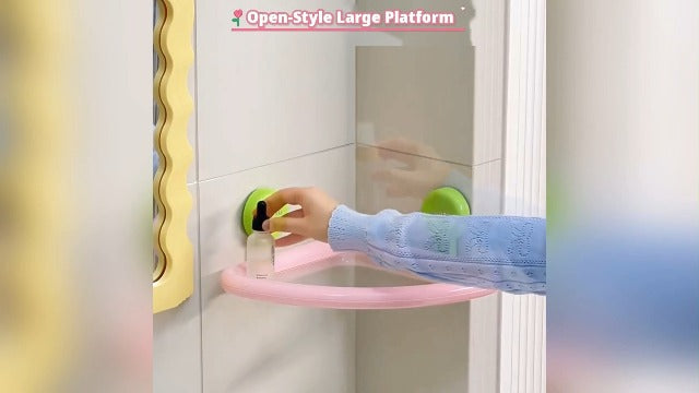 Corner Shower Caddy Suction Cup, 2-Pack Suction Cup Shelves,Pink Pink-2pcs