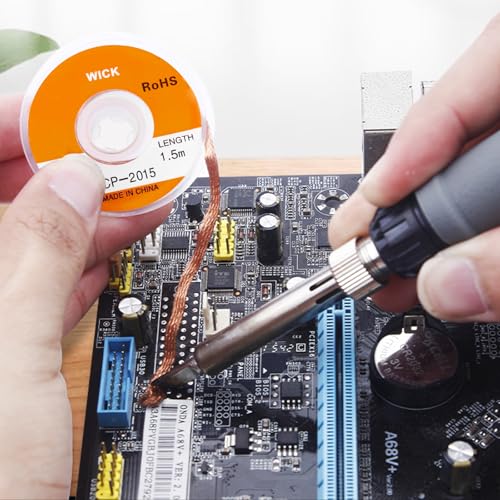 7 Rolls Desoldering Braid Desoldering Wire with Flux Soldering Wick Desoldering Braid Wire Desoldering Braid Wire Solder Solder Remover for Soldering Iron Station (Size: 1.0/1.5/2.0/2.5/3.0/3.5mm)