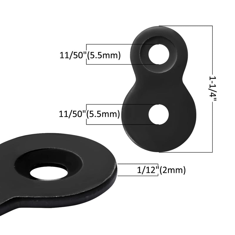 [Australia - AusPower] - Figure 8 Fastener, Heavy Duty Table Top Fasteners, Desktop Clips Tabletop Connector Bracket (Black) (20) (20) 20 