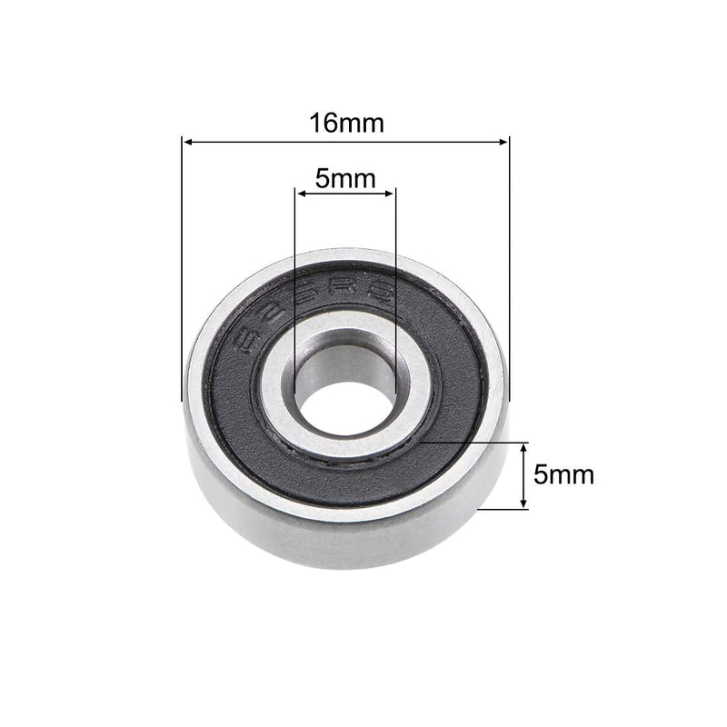 [Australia - AusPower] - uxcell 625-2RS Deep Groove Ball Bearing 5x16x5mm Double Sealed ABEC-3 Bearings 5-Pack 5mmx16mmx5mm 
