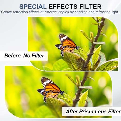 PATIKIL 49mm Camera Blur Filter, Ghost Center Field Motion Super Speed Blur Filter Ghost Cinematic Effect Double Sided Effect Photography Prism for Photo Video Camera DSLR, Black