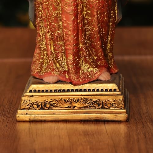Virgin Mary Statue Sacred Heart Figure Resin Sculpture 11.25 inch Savior Figurine Catholic Religious Gift Home Chapel Decoration Orange
