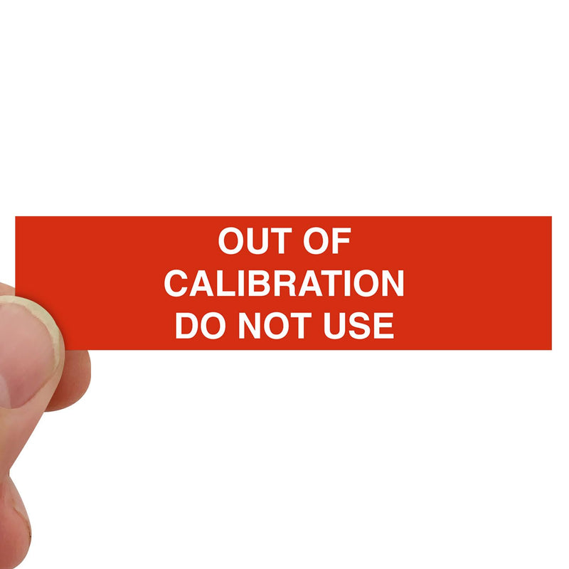 SmartSign Out of Calibration Do Not Use Write-On Label | 2" x 0.5" Vinyl, Pack of 160, Made in USA