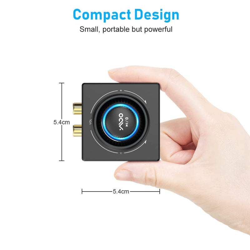 [Australia - AusPower] - YMOO B06T3 Bluetooth 5.3 Receiver, 100ft RCA Bluetooth Audio Adapter for 3.5mm Jack AUX HiFi Home Stereo/Speaker from Smartphone/Tablet/Laptop,Dual Link for Two Speakers,SBC AAC Audio Black 