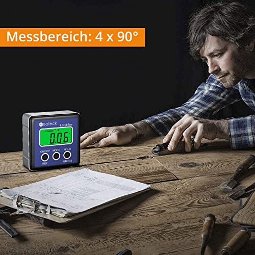 Neoteck Digital LCD Protractor Inclinometer, Waterproof Blue