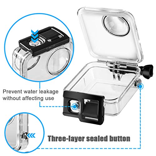 Waterproof Housing Case for GoPro Max, 45M/ 148FT Underwater Protective Diving Case Shell with Quick Release Mount Accessories for Go Pro Max Action Camere (Gopro Max housing) Gopro Max housing