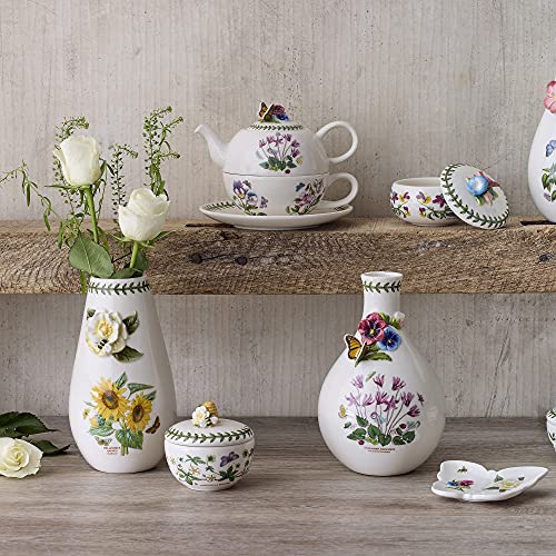 Portmeirion Botanic Garden Bouquet Spoon Rest - 4.25" Butterfly Shaped Plate with Chip-Resistant Glaze Dolomite for Kitchen Counters & Stovetops - Teabag Holder for Afternoon Tea (Pack of 2) 4.25" (Pack of 2)