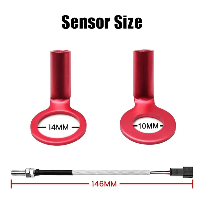 [Australia - AusPower] - Cylinder Head Temperature Meter Engine Temperature Gauge Fahrenheit Digital Temperature Meter with 10mm 14mm Probe Sensor Adapter (Green,14mm) Green 