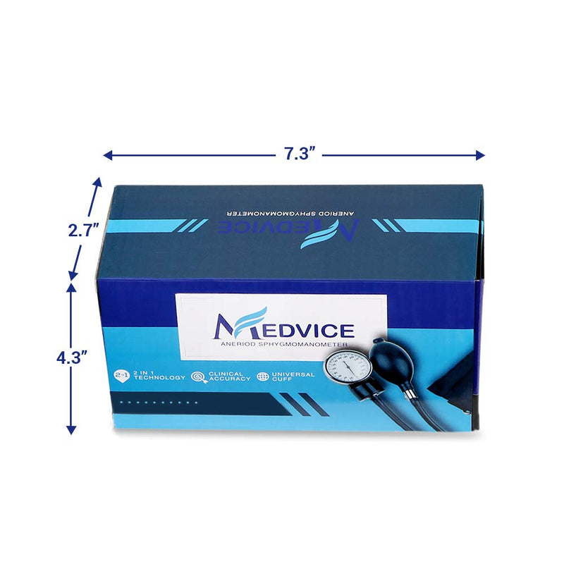 [Australia - AusPower] - MEDVICE Manual Blood Pressure Cuff - Universal Size Aneroid Sphygmomanometer - Nurses BP Monitor - Best Adult BP Machine 