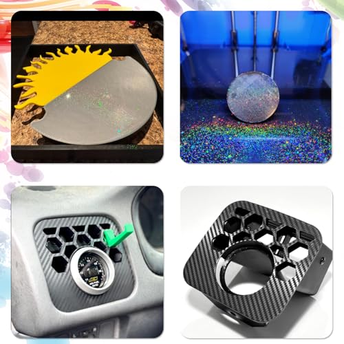 Rainbow PEY+Carbon Fibre PET Printing Plate 330 x 330 mm, Smooth Holographic PEY PET Spring Steel Print Bed for QIDI X-max 3 for Elegoo Neptune 3 Plus/Neptune 4 Plus/for Tronxy X3S/X5SA/X5SA 330x330mm PEY Starry+PET Carbon Fiber