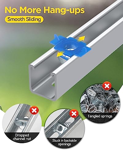 GZBEVITAR nylon channel squeeze nut, 3/8"-16 strut channel cone nuts in a pack of 60