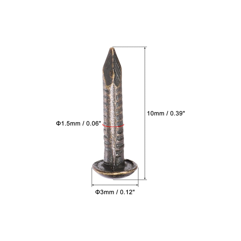 [Australia - AusPower] - uxcell Small Tiny Brass Nails 1.5x10mm for DIY Wooden Hardware Accessories 50pcs Bronze Tone 
