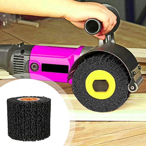 JOIKIT 4.5 x 4 inch 40 grit abrasive drawing wheel with 3/4 inch wire brush for wood and metal polishing