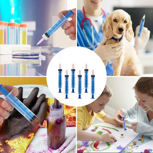 Syringe 10 ml, syringe without needle, disposable syringes and lid, pack of 6 | Blunt cannula for precise dispensing, suitable for hobby, DIY, animal feeding, garden, glue and liquid filling