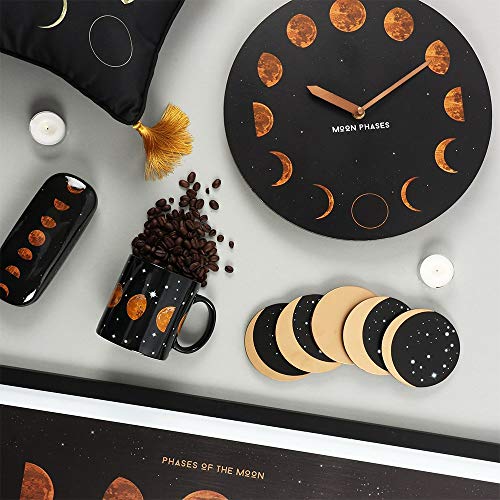 Celestial Moon Phases Coaster Set - Set of 5 Mug Coasters with Spiritual Magic Design