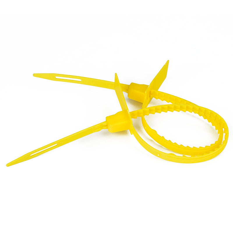 [Australia - AusPower] - Heavy Duty Plastic Security Seals Self Locking Tamper Evident Shipping Seals Numbered Security Tags Pull Tight Securing Straps Truck Trailer Seals Length 337 mm 13.2" (Yellow 100 PCS) Yellow 