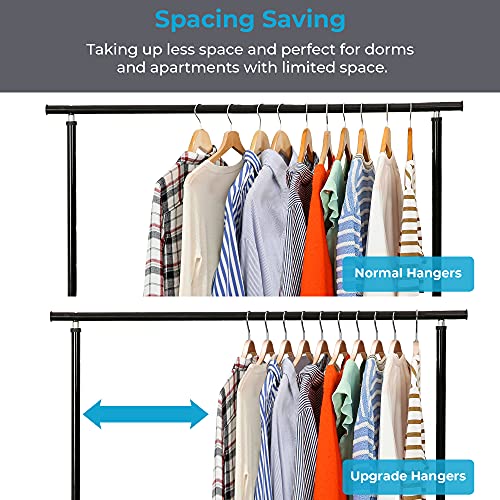 Slim Wooden Hangers with Extra Soft Non-Slip Rubber Grips, 10-Pack No Shoulder Bump Coat Hanger for Sweater, Camisole, Jacket, Dress 10 Pack
