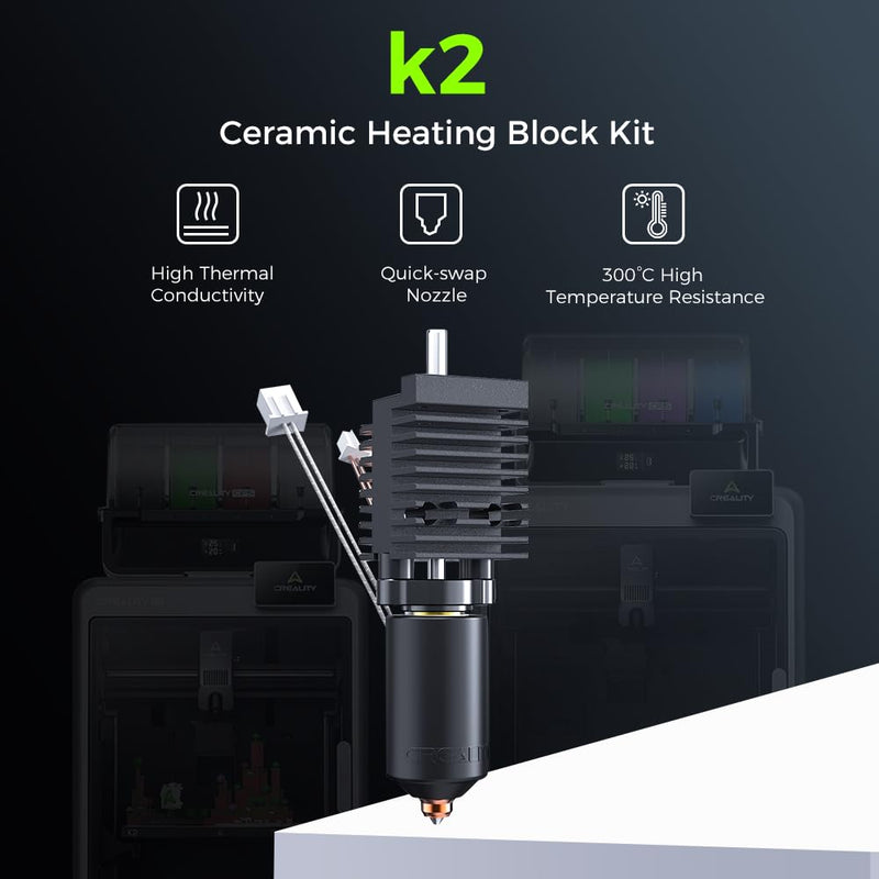 Creality K2/K2 Pro Ceramic Heating Block Hotend Kit, Unicorn Quick Swap Nozzle Kit, 300°C High Temperature Resistant, All-Metal Integrated Design Kit for Creality K2/K2 Pro 3D Printers For K2/K2 Pro
