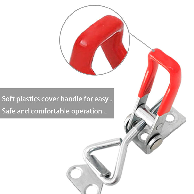 [Australia - AusPower] - 16 Pack Adjustable Toggle Clamp, 330lbs Holding Capacity Heavy Duty 4001 Style Toggle Latch Hasp Clamp for Door, Box Case Trunk, Smoker Lid Jig, Quick Release Pull Latch, Sturdy Metal Draw Latch 4001-16 pcs 