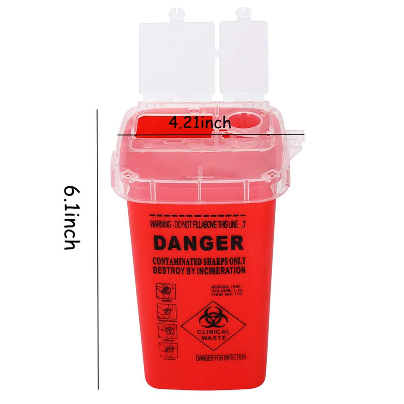 [Australia - AusPower] - Sharps Disposal Container,5 Pack Needle Disposal Container 1 Quart Size 