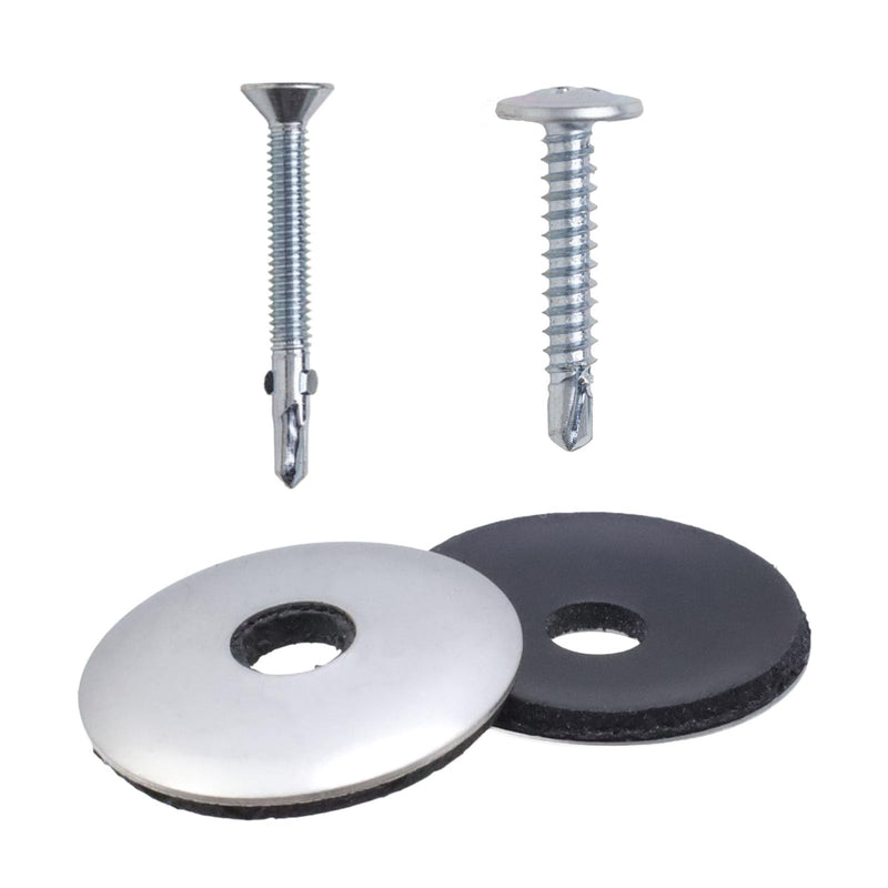 [Australia - AusPower] - Antrader Stainless Steel Neoprene Washers,100Pcs 7/32" x 5/8" Neoprene Washers Sealing Washers 304 Stainless Steel Neoprene EPDM Bonded Rubber Backed Screw Gasket (M5.5 * 16mm) 7/32" x 5/8"(M5.5*16mm) 