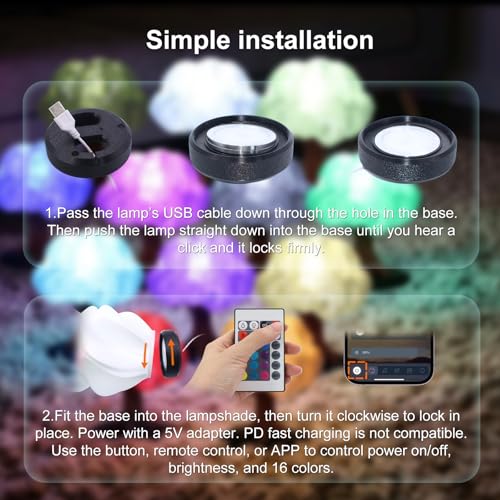 Smart RGB LED Lamp Kit 001 for Bambu Lab, App & IR Remote Control | 16 million colors, timer and group control, 60mm LED puck with 1.5M 5V USB cable for MakerWorld lamp models 2 pieces & 2 remote controls