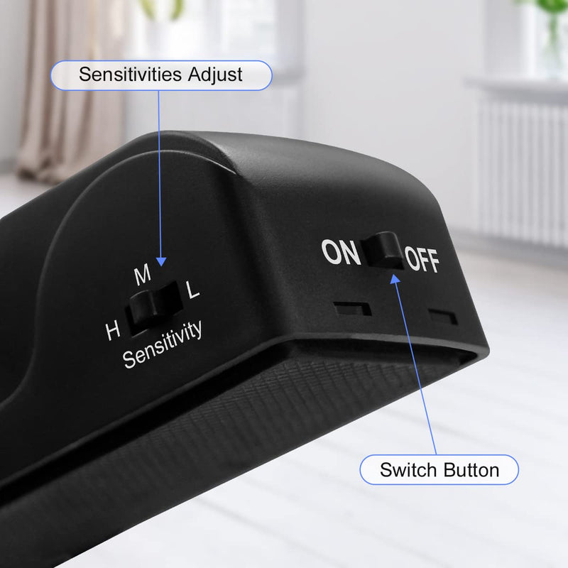 [Australia - AusPower] - 2 Pack Door Stop Alarm, Door Stopper with 120DB Security Alarm, Floor Wedge Door Stop Siren, Door Security Devices for Traveling, Apartment, Hotel and Home, Black 2 
