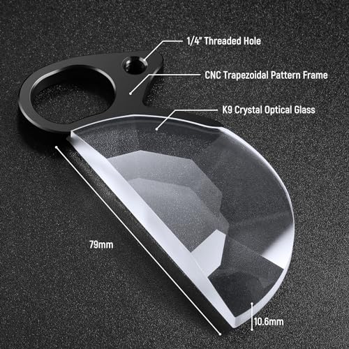 NEEWER 79mm Handheld Half Moon Kaleidoscope Prism Lens Filter with Hand Grip, 1/4" Threaded Hole for Small Tripod Magic Arm, K9 Optical Crystal Semicircular Glass Effect Filter Half Domed Kaleidoscope Prism Filter
