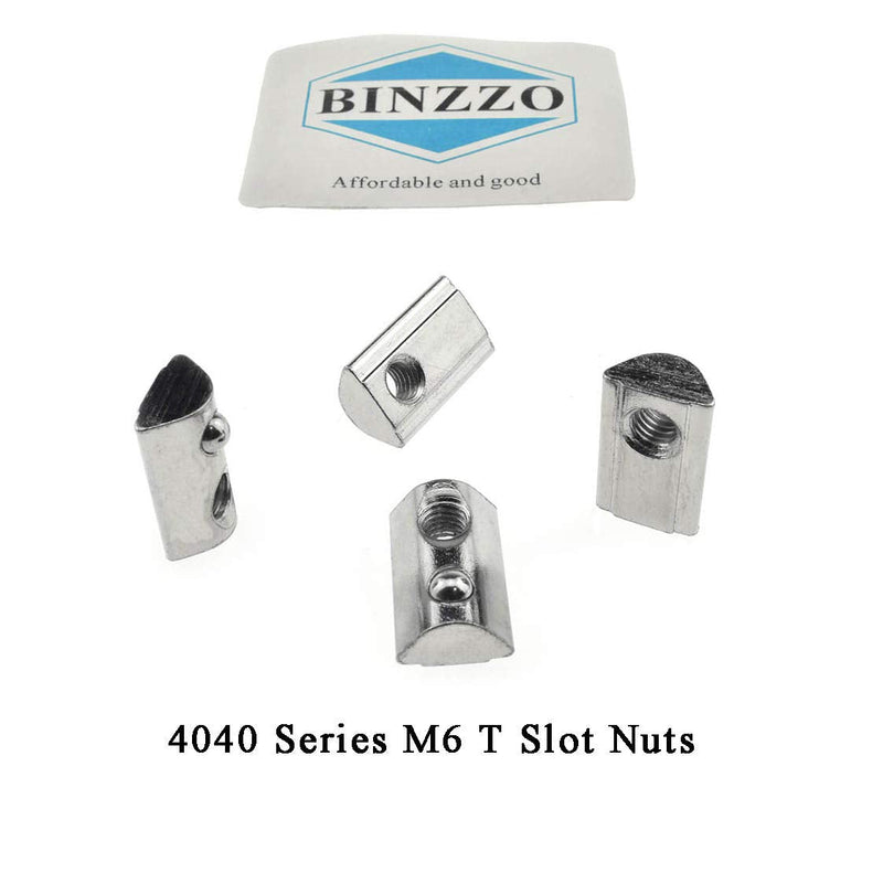 [Australia - AusPower] - 4040 Series M6 T Slot Nuts Roll-in Spring Ball Loaded Elastic Nuts 15 Pack Carbon Steel for 4040 Series Aluminum Extrusion Profile Rail with 8mm Slot for 3D Printer 4040 Series M6 15Pieces 