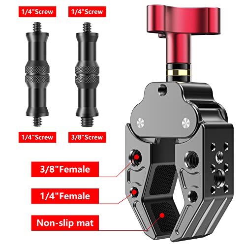Super Clamp with 1/4&3/8 Standard Stud for Photo Video Studio