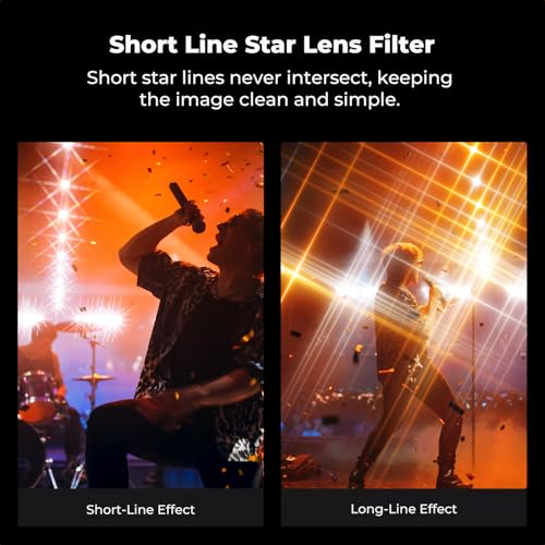 K&F CONCEPT 77mm Adjustable Star Filter 4-8 Point Short Starbursts