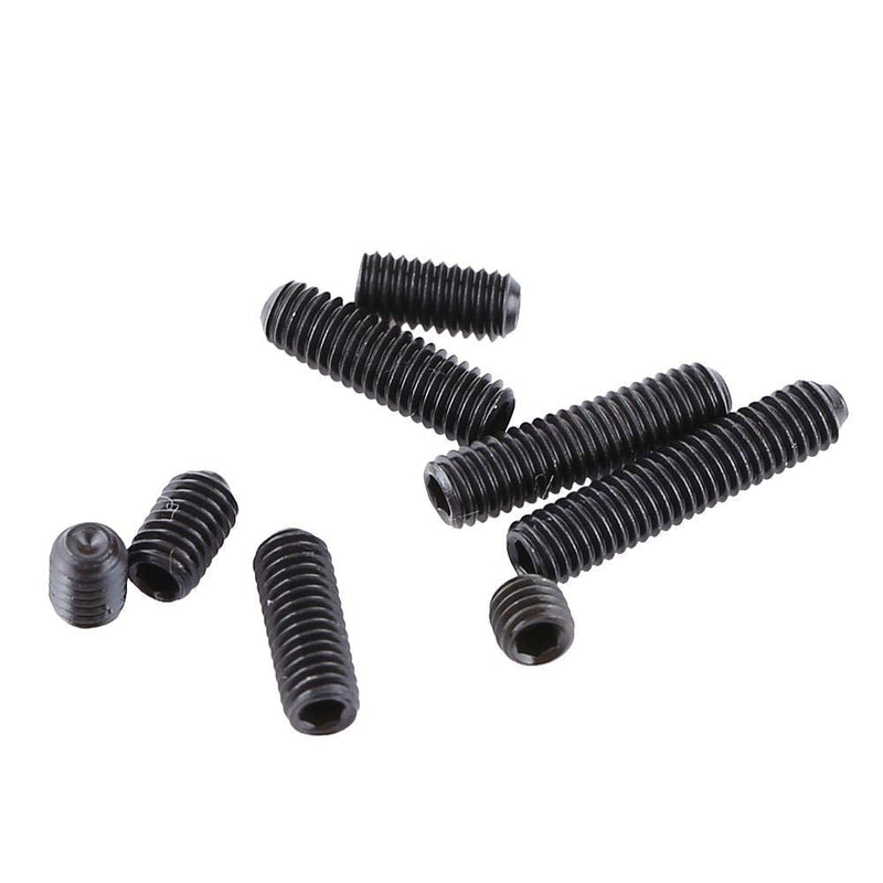 [Australia - AusPower] - 200pcs M3 Black Hex Socket Head Screw Steel Socket Cup Point Grub Set Hex Socket Set Screw Screw Assortment 