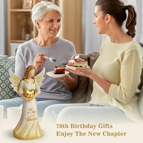 70th Birthday Gifts for Women, Hand-Painted Resin Figurine Décor 70th Birthday Gifts