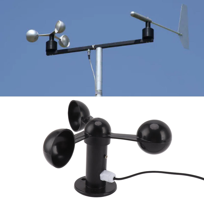 [Australia - AusPower] - Wind Speed Sensor, 0-3.8 V, 3 Cups, Pulse Signal Output, Anemometer Sensor, Anti-Interference Wind Measurement Detector with 8 m Waterproof Cable, 4 cm Mounting Hole 