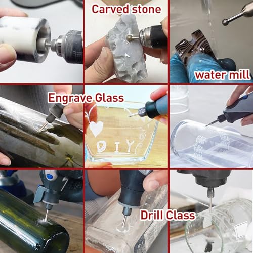 Diamond Grinding Point Set for Dremel Accessories, 10 Pieces Rotary Cutter Drill Bit Set, 120 Grit Cutter Bit with 3 mm Shank for Stone, Glass, Carving, Jade, Hardwood, Tiles, Ceramic 10pcs-120 grit