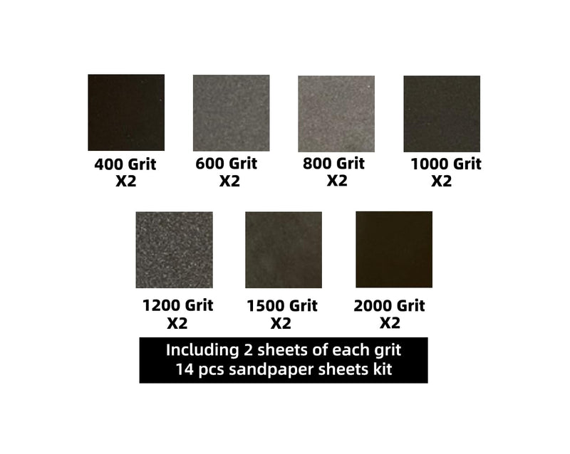 [Australia - AusPower] - Aventurine 14pcs Sandpaper 400 to 2000 Grits, Wet and Dry Sandpaper 9x3.6 Inch for Cars Polishing Metals Walls Wood Furniture Sanding, 400 600 800 1000 1200 1500 2000 Grit Wet/Dry Sandpaper Sheets Kit 