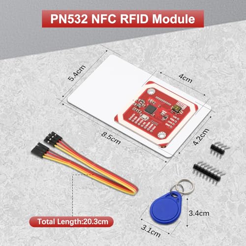 PN532 NFC NXP RFID Module V3 Kit AYWHP 2 Pieces Near Field Communication Reader Module Kit I2C, NFC RFID Card Read Module RFID Reader NFC Sticker Compatible with Arduino