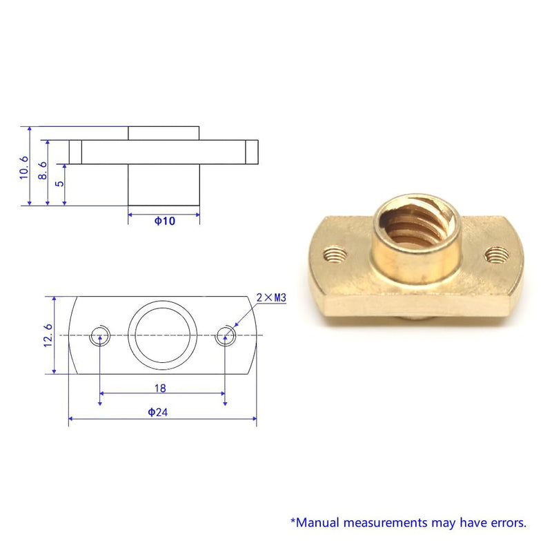 2pcs 365mm T8 Tr8x8 Z Axis Lead Screw with Brass Nut Z-axis Upgrade Kit 8mm Lead for Ender 3 V2/Ender 3 V2 Neo/Ender 3 Pro/Ender 3/Ender 3 Neo/Voxelab 3D Printer 2pcs 365mm + flange cutted nut Tr8x8 (8mm lead)