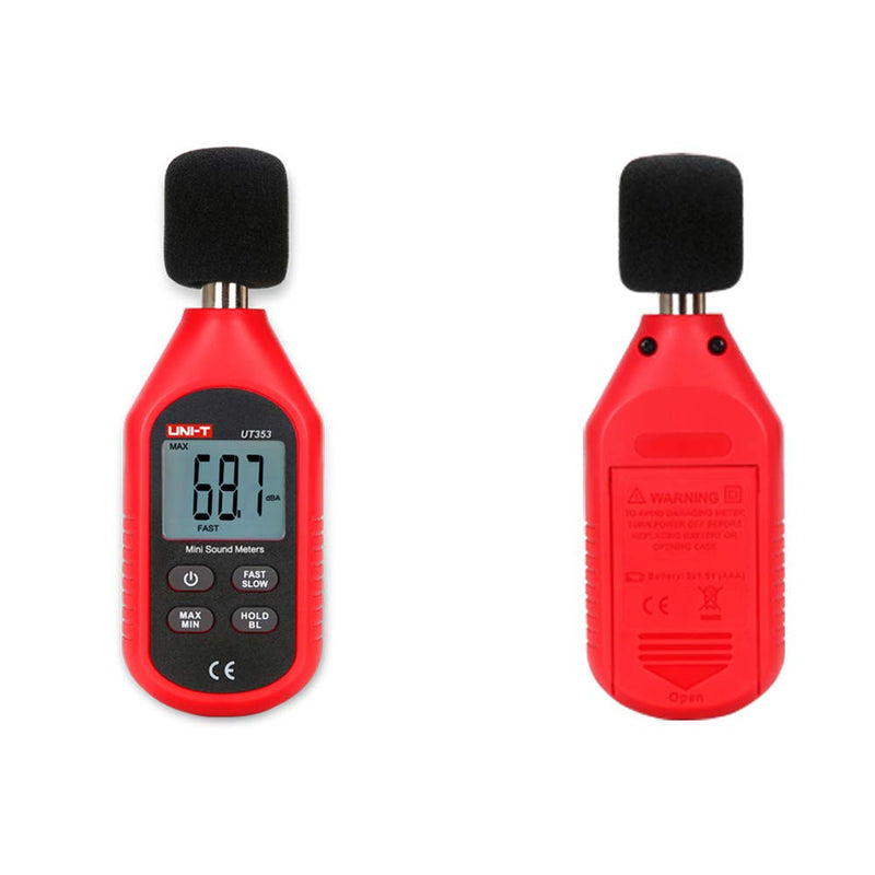 [Australia - AusPower] - UNI-T UT353BT Decibel Meter, Sound Level Meter Range 30-130 dB Accuracy 1.5dB Noise Meter with Large LCD Screen Display, MAX/MIN, Data Hold, Use for Home, Noisy Neighbor, Factory 
