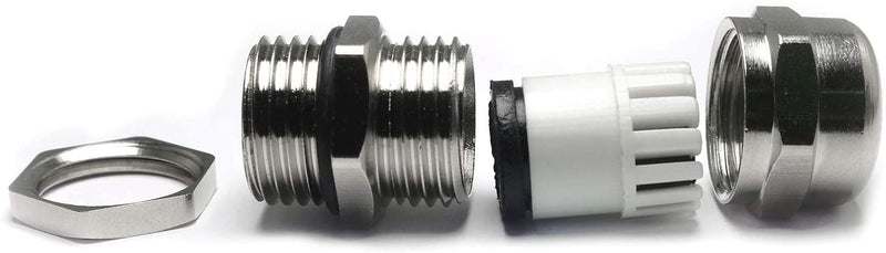 [Australia - AusPower] - 5PCS PG9 4-8mm Wire Range Metal Waterproof Connector Fastener Locknut Stuffing Cable Gland 