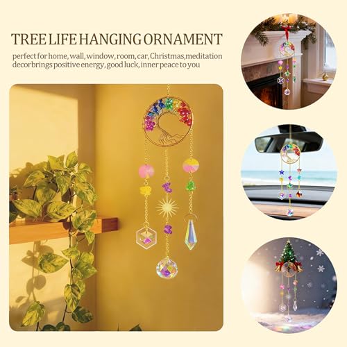 Chakra Crystal Tree of Life Suncatcher Handmade Hanging Ornament
